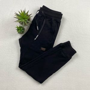 Well Known Studios Bowery Elastic Drawstring Pull On Jogger Sweatpants (Black)